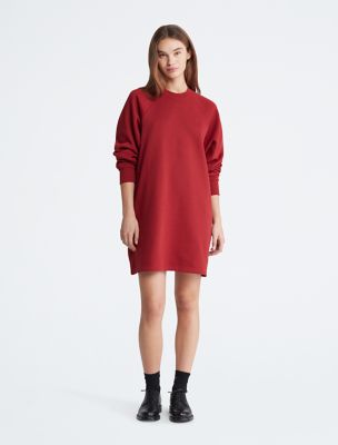 Archive Logo Fleece Sweatshirt Dress, Sun Dried Tomato