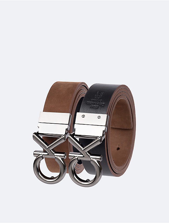 Calvin Klein Jeans monogram hardware 35mm reversible belt in brown/black