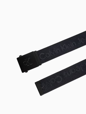 Monogram Logo Plaque Webbing Belt Calvin Klein USA