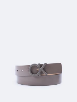 Powder Coated CK Logo Plaque Belt, Taupe