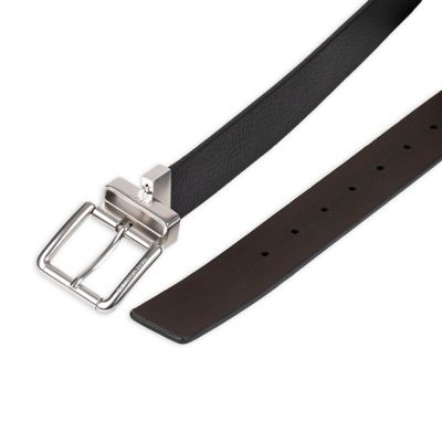 Calvin Klein Men's Saffiano Leather Reversible Belt - Black - M