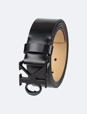 Calvin Klein Men's Saffiano Leather Reversible Belt - Black - M