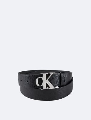 Calvin Klein Men's Casual CK Monogram Cut Out Buckle Belt, Dark Brown,  Small (30-32) at  Men's Clothing store