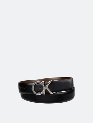 Calvin Klein Men's Two-In-One Reversible Belt, Black/Brown, Small