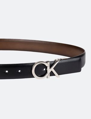 Calvin Klein Men's CK Monogram Buckle Belt - Black - L