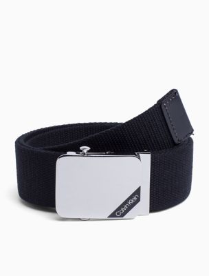 calvin klein canvas plaque belt