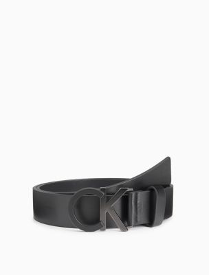 calvin klein black leather belt