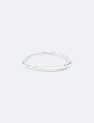 Curved Shape Bangle, Silver