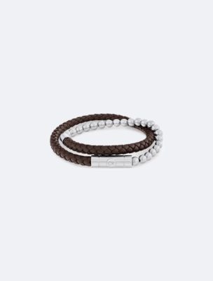 Braided Leather Bracelet Calvin Klein