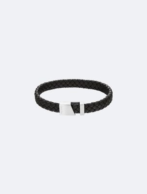 Braided Leather Bracelet, Black