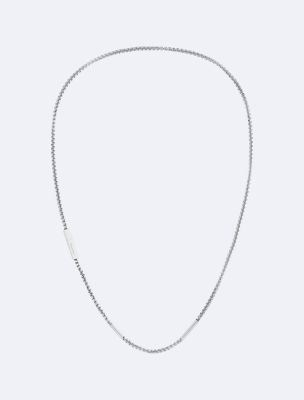 Cylinder Link Necklace, Silver