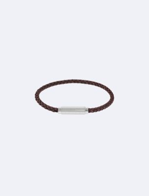 Calvin klein men's leather clearance bracelet