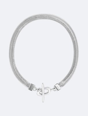 Bold Snake Chain Necklace, Silver