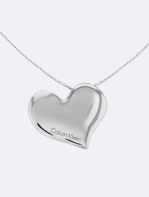 Minimal Heart Pendant Necklace, Silver