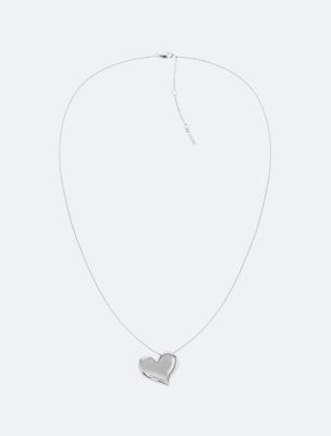 Minimal Heart Pendant Necklace, Silver