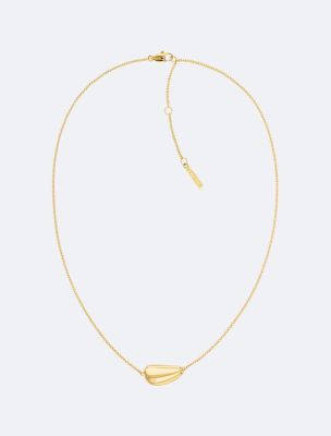 Drop Pendant Link Necklace, Gold