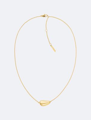 Drop Pendant Link Necklace, Gold