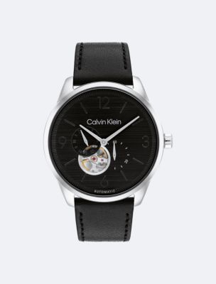 Recycled Leather Strap Automatic Watch Calvin Klein