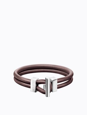 calvin klein men's leather bracelet