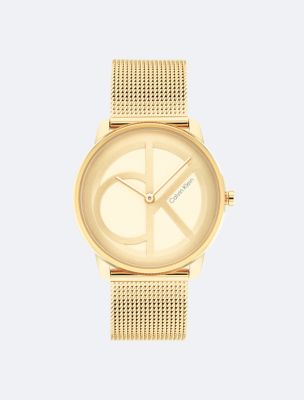 CK Mesh Bracelet Watch, Gold Plated