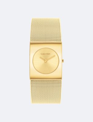 Geometric Mesh Watch, Gold
