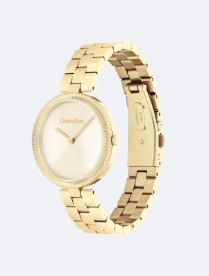 Minimal Link Bracelet Watch, Gold/Gold