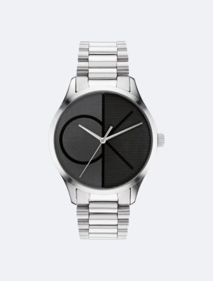 Men s Watches Gold Silver Leather Watches Calvin Klein