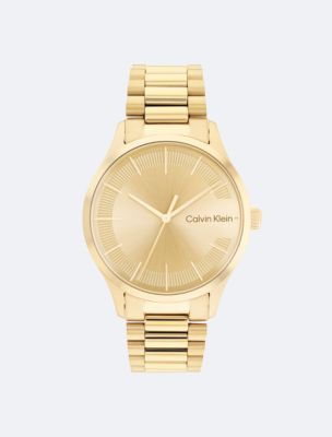 Sunray Dial Link Bracelet Watch, Gold