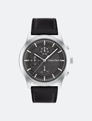 Calvin klein shop watch leather strap