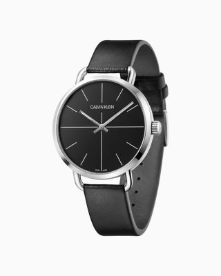 calvin klein leather watches