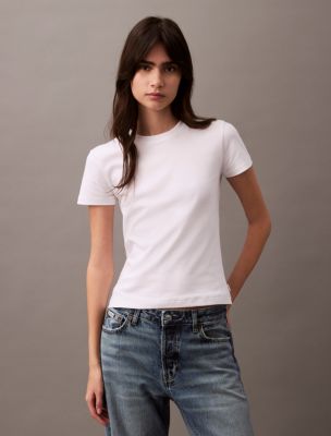 Liquid Cotton Crewneck Tee, Brilliant White