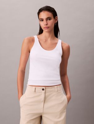 Refined Cotton Tank Top, Brilliant White
