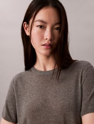 Logo Graphic Raglan Sleeve Slim T-Shirt , Grey Heather