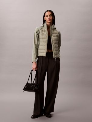 Mixed Media Puffer Jacket, Shadow