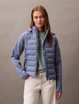Mixed Media Puffer Jacket, Wild Wind