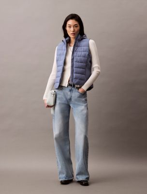 Mixed Media Puffer Vest, Wild Wind