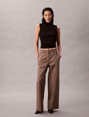 Wide Leg Chino Pants, Walnut