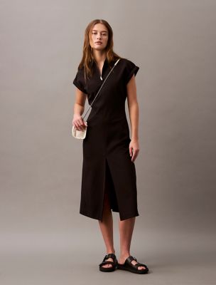 Tech Stretch Zip Dress, Black
