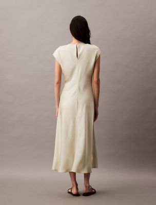 calvin klein satin sheath dress Black Satin Sleeveless Sheath Dress