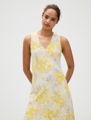 Viscose Print Sleeveless Midi Dress | Calvin Klein
