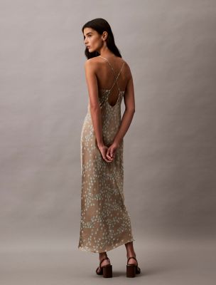 Printed Floral Textured Midi Dress | Calvin Klein USA