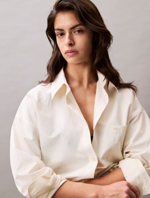 Женские рубашки Calvin Klein Viscose Blend Relaxed Button-Down Shirt — фото 4