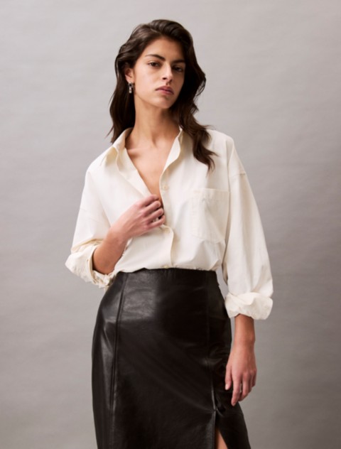 Женские рубашки Calvin Klein Viscose Blend Relaxed Button-Down Shirt