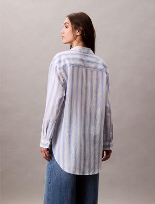 Stripe Relaxed Button-Down Shirt | Calvin Klein