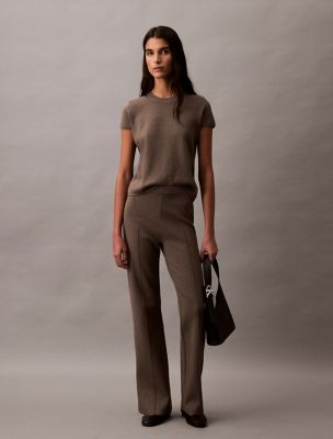 Tech Knit Flared Pant, Shiitake Melange