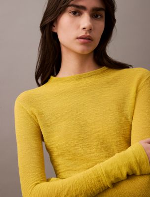 Textured Slim Mock-Neck T-Shirt, Warm Olive