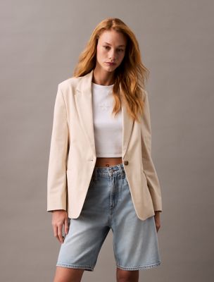 Refined Stretch Classic Blazer, Light Neutral