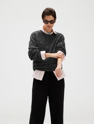 Flowing Pull-On Pants, Black