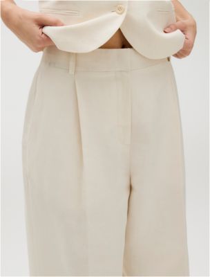 パンツ   STRUCTURED LINEN PLEATED PANT (LV044B623G YAS) Linen Blend Pleated Pants | Calvin Klein