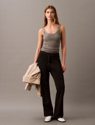 Ponte Flared Fit Pants, Black